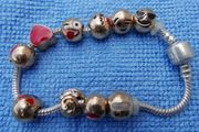 18k Gold Plated Emoji Charms on Silver Tone Bracelet