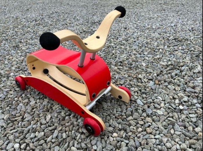 Red Wishbone Mini-Flip 3-in-1 walker, rocker, ride-on