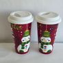 Costa Coffee Ceramic Mugs Christmas silicone lid Image 2
