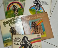 Irish Folk Festival, 1 to 5, G/F Double LPs,  Irish Trad folk, Christy Moore
