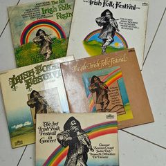 Irish Folk Festival, 1 to 5, G/F Double LPs,  Irish Trad folk, Christy Moore