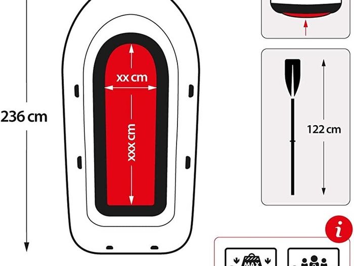 2 set inflatable boat - 236 x 114 x 41 cm (FREE SHIPPING)