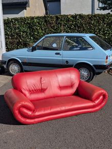 Vintage 90s leather sofa