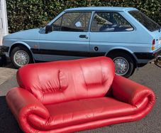 Vintage 90s leather sofa