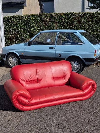 Vintage 90s leather sofa