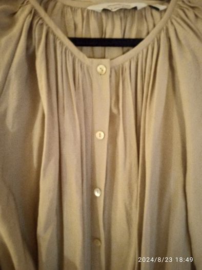 & Other Stories long shirt dress with puff sleeves