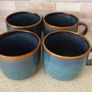 Set of 4 IKEA GLADELIG Mugs Deep Blue  Earthy Gold Image 2