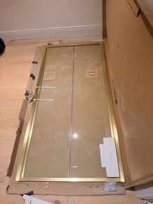 Brushed brass bifold shower door (1m)