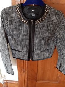Ladies Black check Dress Jacket Size 10