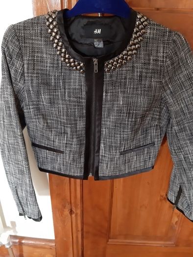 Ladies Black check Dress Jacket Size 10