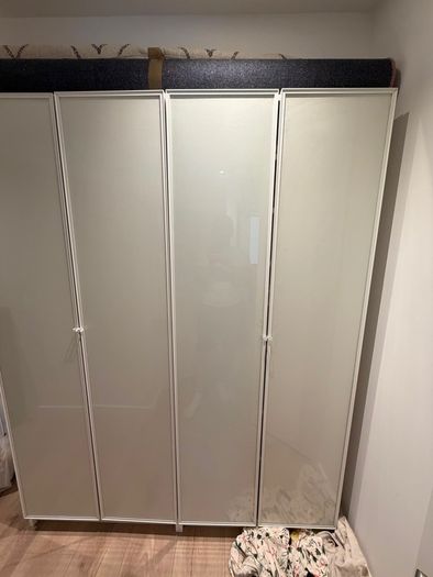2 IKEA BILLY Shoe Storage Units with 4 HOGBO Glass Doors & 11 GREJIG Shoe Racks