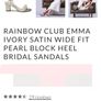 Rainbow Club Emma Ivory Satin wide fit pearl block heel bridal sandals Size 6 Image 6