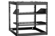 10U Open Frame Network Rack, 585 mm Depth, Wall Mounted or Floor Standing Server Rack, Heavy Duty 4 Post, with Vented Shelves &amp; Mounting Hardware