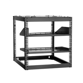 10U Open Frame Network Rack, 585 mm Depth, Wall Mounted or Floor Standing Server Rack, Heavy Duty 4 Post, with Vented Shelves & Mounting Hardware