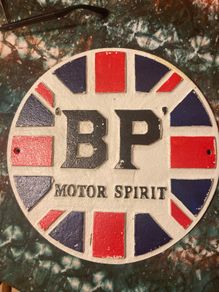 Heavy cast iron bp sign postage available
