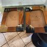 Set of 2 photo frame decorated with a patchwork of wood and horn veneers. 4 x 6  inches Image 2