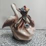 Vintage mid-century Capodimonte Style Italian Porcelain Stork Planter / Vase Image 2
