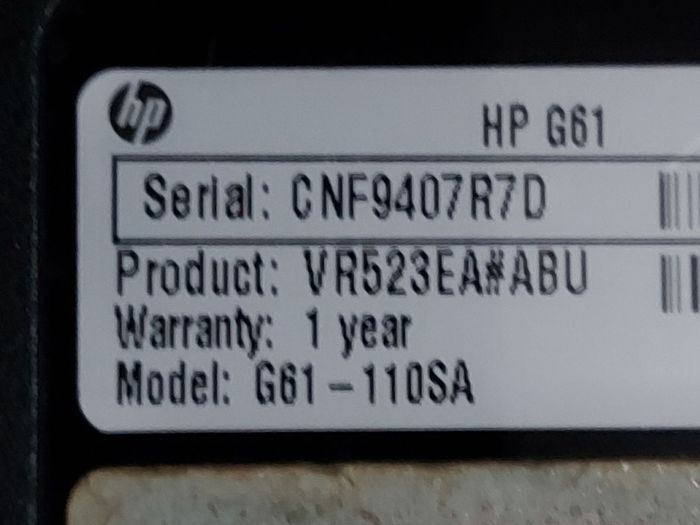HP G61 15.6 inch Laptop, Model No. G61-110SA, I nte Pentium Dual Core CPU T4300, 2.1GHz, 4GB Ram, 500GB HDD, Windows 7,Explorer,  chrome, Firefox,etc