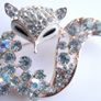 Mischievous vixen pin, lavish playful fox brooch, specialized crystal gifts, luxury statement jeweler Image 7