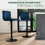 Breakfast Blue Bar Stools Set of 2 Adjustable Height Velvet Bar Stools, Soft Comfy Swivel With Footrest Metal Frame For Kitchen Counter - Navy Image 6