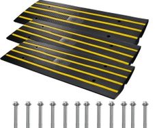 Curb Ramp Rubber Driveway Ramp 3 Pack 2.6" Rise 15T Load Threshold Ramp