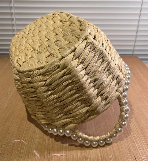 Faux Pearl Beaded Basket