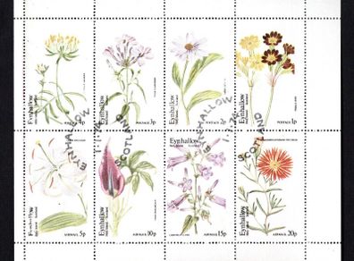 1974 Scotland Eynhallow (Cinderella Stamps) Flowers miniature sheet Fine Used