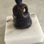 Tibet Copper meditation Budda Statue copper carving .Zen,car decor, Small Buddha Bodhisattva Sakyamuni statue buddhism crafts small Buddha on marble plinth. Image 5