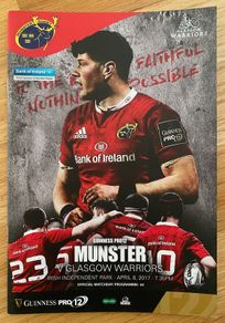 2017 Munster v Glasgow Warriors - Guinness PRO 12 Programme