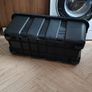 Black plastic storage trunk with lid on wheels Image 3