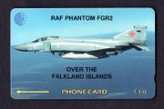 1995 Falkland Islands 10 RAF Phantom FGR2 - Over The Falkland Islands (GPT - Magnetic) Phone Card