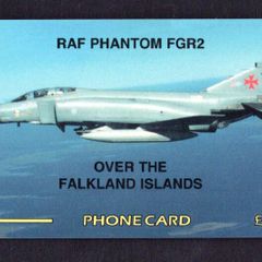 1995 Falkland Islands 10 RAF Phantom FGR2 - Over The Falkland Islands (GPT - Magnetic) Phone Card