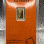 1gram Fine 9999 Gold Bullion Orange Valcambi Bar in Card. Image 2