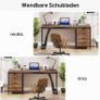 Industrial Computer Desk Work Table with File Storage 150 cm with 3 Drawers with Reversible Shelf Image 3