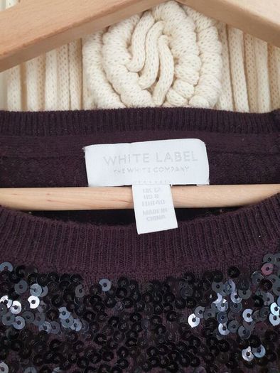 The White Company Sequin Wool/ Cotton Knitted Jumper Size Uk 12
