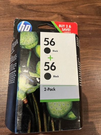 HP 56 Black Original Ink Cartridges, 2 pack (C9319FN)