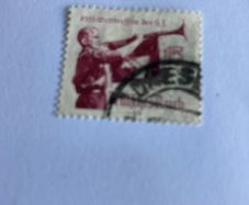Rare Genuine WW2 German stamp - Hitler Youth (Bugler)
