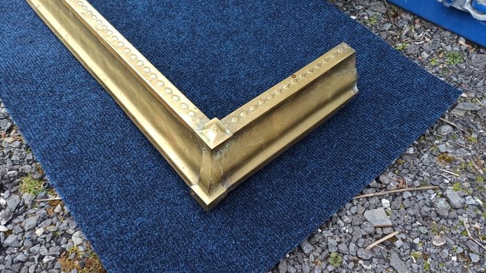 Antique brass fireplace fender  length 140cm