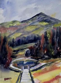 powerscourt view watercolour