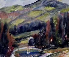 powerscourt view watercolour
