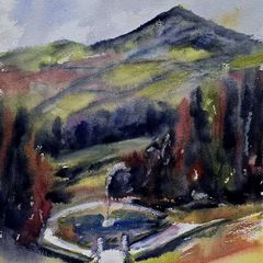 powerscourt view watercolour