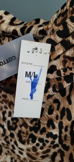 COTTON CLUB leopard print top Sz M/L (fit 12-14UK) - Bnwt