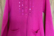Brand New Girls Cotton Rich Pink Cardigan with Sequins