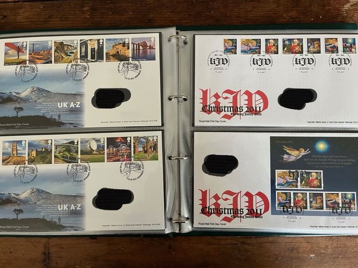 Collection of  77 UK First Day Cover stamps 2010 to 2013 in album