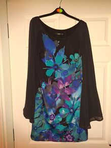 Stunning Oasis dress/tunic, bat wing sleeves, size 8