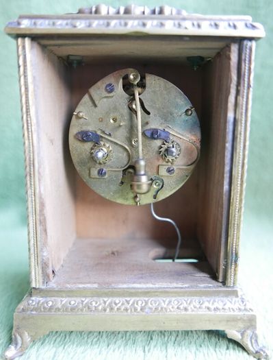 Antique French  Travel Pendulum Clock, Decorated with Flowers, with an Enameled Dial. Grand Prix de L'Horlogerie 1878 (WORKS WELL)