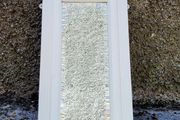 Antique carved wood mirror/wall shelf