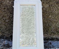 Antique carved wood mirror/wall shelf