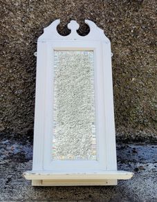Antique carved wood mirror/wall shelf