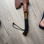 Viking Style Bearded Axe with Leather Sheath / Engraved Valknut Image 2